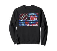 1968 Tie Dye Red White Blue Patriotic America w USA Flag Sweatshirt