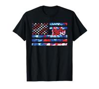 1968 Tie Dye Red White Blue Patriotic America w USA Flag T-Shirt