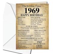 1969 Facts 55th Birthday Personalised ANY NAME Happy Birthday Greeting Card Memories Back in the Year Of Birth -140