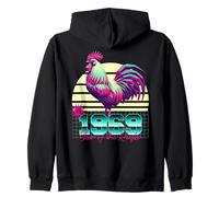 1969 Year of the Rooster 80s Retro Vaporwave Chinese Zodiac Zip Hoodie