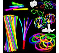 196Pcs Glow Sticks Party Pack, Connectors for Glow Bracelets and Necklaces Neon Party Accessories, Glow in The Dark Party Bag Fillers for Christmas Decoration Kids Unisex and Adults Party Supplies