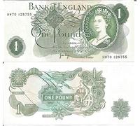 1970 Bank of England Note £1 British One-pound Uncirculated Banknote Chief Cashier Page