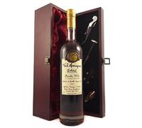 1970 Delord Freres Armagnac 70 CL presented in a silk lined wooden box with four wine accessories 1 x 700ml
