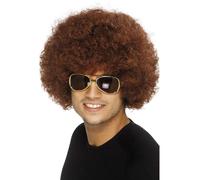 Smiffy's 70's Funky Afro Wig - Brown - afro wig 70s brown funky fancy dress smiffys 1970s mens disco