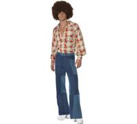 1970s Disco Man Hippy Costume Retro Hippie Fancy Dress Outfit Stag New
