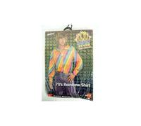 1970's Medium Rainbow Shirt - shirt 1970s rainbow fancy dress disco colour mens hippie costume adult 60s hippy