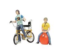 1970's Raleigh Chopper Mk1 Yellow Bicycle Bike including Rider and Space Hopper with Rider 1:12 scale diecast model