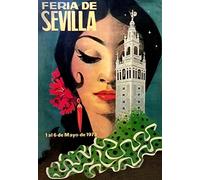 1970'S VINTAGE SPANISH SEVILLE SPRING FESTIVAL A3 Poster Wall Art A3 & A4 REPRINT