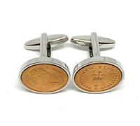 1971 55th Birthday/Anniversary Half pence coin cufflinks - English Half pence cufflinks from 1971 for a 55th Birthday