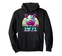 1971 Year of the Pig Birthday 80s Retro Chinese Zodiac Sign Pullover Hoodie