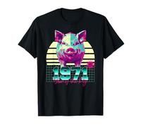 1971 Year of The Pig Birthday 80s Retro Chinese Zodiac Sign T-Shirt