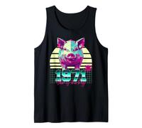 1971 Year of The Pig Birthday 80s Retro Chinese Zodiac Sign Tank Top