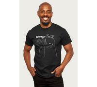 1972 George Waving Outline T-Shirt Rainbow Black L