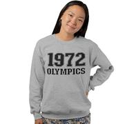 1972 Olympics Print Sweatshirt - Grey - XL - Graphic Unisex World Book Day Sweater - Printed Kids and Mens Sweatshirt - Mrs. Trunchbull Funny Costume Jumper