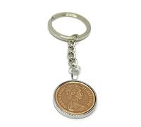 1973 52nd Birthday Keyring penny Keyring Mum, Dad, Brother, Sister- 52nd Birthday-1p Coin Keyring, Sixpence Coin, 52nd Anniversary SLV