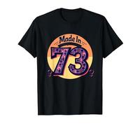 1973 Women Made in All Original Parts Retro Peace Birthday T-Shirt, Men, Black, 6XL