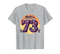 1973 Women Made in All Original Parts Retro Peace Birthday T-Shirt, Men, Heather Grey, 3XL