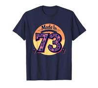 1973 Women Made in All Original Parts Retro Peace Birthday T-Shirt, Men, Navy, 5XL