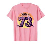 1973 Women Made in All Original Parts Retro Peace Birthday T-Shirt, Men, Pink, 3XL