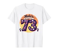 1973 Women Made in All Original Parts Retro Peace Birthday T-Shirt, Men, White, 3XL