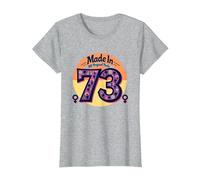 1973 Women Made in All Original Parts Retro Peace Birthday T-Shirt, Women, Heather Grey, 3XL
