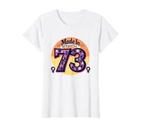 1973 Women Made in All Original Parts Retro Peace Birthday T-Shirt, Women, White, 3XL