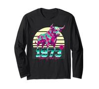 1973 Year of The Ox Birthday 80s Retro Chinese Zodiac Sign Long Sleeve T-Shirt