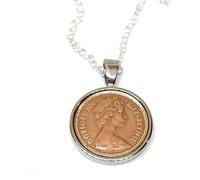 1974 52nd Birthday Half Pence Solid Pendant Mum, Dad, Brother, Sister- 52nd Birthday-Coin Pendant, 52nd Anniversary SLV