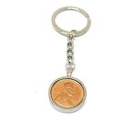 1974 52nd Birthday Keyring Lincoln Cent Keyring Mum, Dad, Brother, Sister- 52nd Birthday-Coin Keyring, Sixpence Coin, 52nd Anniversary SLV