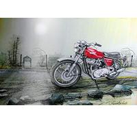 1974 Norton Commando Interstate- The Golden Era Of The - Great British Motorcycle - Metal Sign - 3 Sizes To Choose - Home Decor - Unique Gift (16” X 12” 400 X 300 mm)