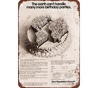 1974 Zero Population Growth Metal Tin Sign 8X12 Inches