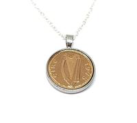 1975 50th Birthday/Anniversary Irish one pence coin Solid Pendant Irish one pence Pendant from 1975 for a 50th Birthday SLV