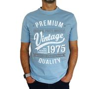1975 Premium Vintage Year - Aged to Perfection - 50th Birthday Gift | Present Mens T-Shirt Sky Blue 2XL
