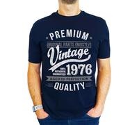 1976 Premium Vintage Year - Aged to Perfection - 50th Birthday Gift | Present Mens T-Shirt Navy L