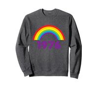 1976 Rainbow 70s Vintage Seventies Retro Design Sweatshirt, Adult Unisex, Dark Heather Grey, XX-Large