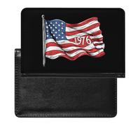 1976 U.S. Bicentennial Flag Passport Holder Cover Slim Wallet with ID Card Slot Case Protector for Women Men