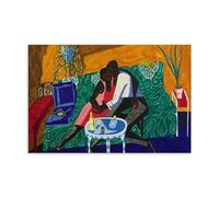 1977 The Lovers Expressionism Wall Art Print by Jacob Lawrence - Romantic Couple Sofa Scene Poster Unframe 20x30inch(50x75cm)