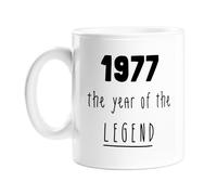 1977 The Year of The Legend Mug | Complimentary Birthday Gift for Brother, Sister, Mum, Dad, Born in The Seventies, 70s, Birth Year Mug