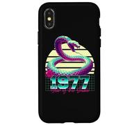 1977 Year of the Snake 80s Retro Vaporwave Chinese Zodiac Case for iPhone X/XS