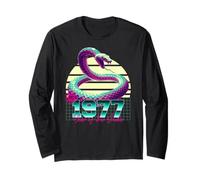 1977 Year of the Snake 80s Retro Vaporwave Chinese Zodiac Long Sleeve T-Shirt