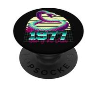 1977 Year of the Snake 80s Retro Vaporwave Chinese Zodiac PopSockets Adhesive PopGrip
