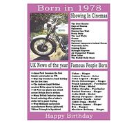 1978 birthday card, born in 1978 birthday card, read all about the year they were born, who was born in the same year and more.