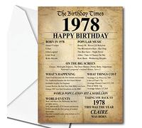 1978 Facts Birthday Personalised ANY NAME Happy Birthday Greeting Card Memories Back in the Year Of Birth -140