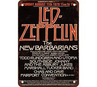 1979 Led Zeppelin At Knebworth Vintage Look Reproduction Metal Tin Sign Vintage Metal Sign 8X12 Inches