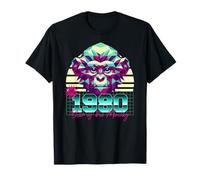 1980 Year of The Monkey 80s Retro Vaporwave Chinese Zodiac T-Shirt