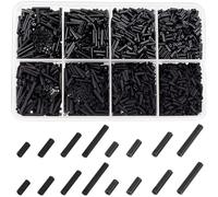 1980Pcs 4 Sizes Glass Bugle Beads Opaque Frosted Black Charms Small Craft with Hole Long Tube Seeds for DIY for DIY