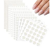 1980Pcs Self Adhesive Pearl Stickers, Assorted 3-10mm Gem Stickers Self Adhesive Pearls Stick on Pearls Flat Back Pearls Small Round Pearl Stickers for Face Nail Art DIY Scrapbooking Embellishments