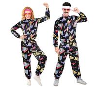 1980s 80s Fancy Dress 80s Tracksuit Bad Taste Outfit Fancy Dress Disco Outfits Costumes Adult Couples Kostüm Trainingsanzug for 80s/90s Parties, Music Festivals, Hip-Hop Raves