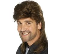 1980s Brown Mullet Wig Jason Donovan Classic Fancy Dress Costume Accessory