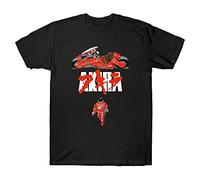 1980s Japanimation Film Akira T-Shirt Short Sleeved Men's T Shirt Black